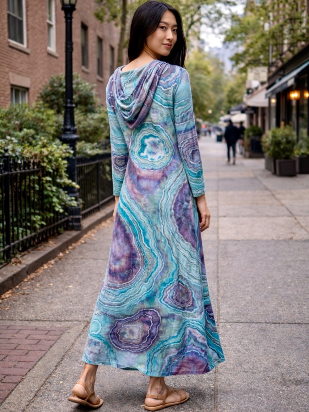 Swag It Maxi Dress | Multi Colors with hood - Picture 2 of 2